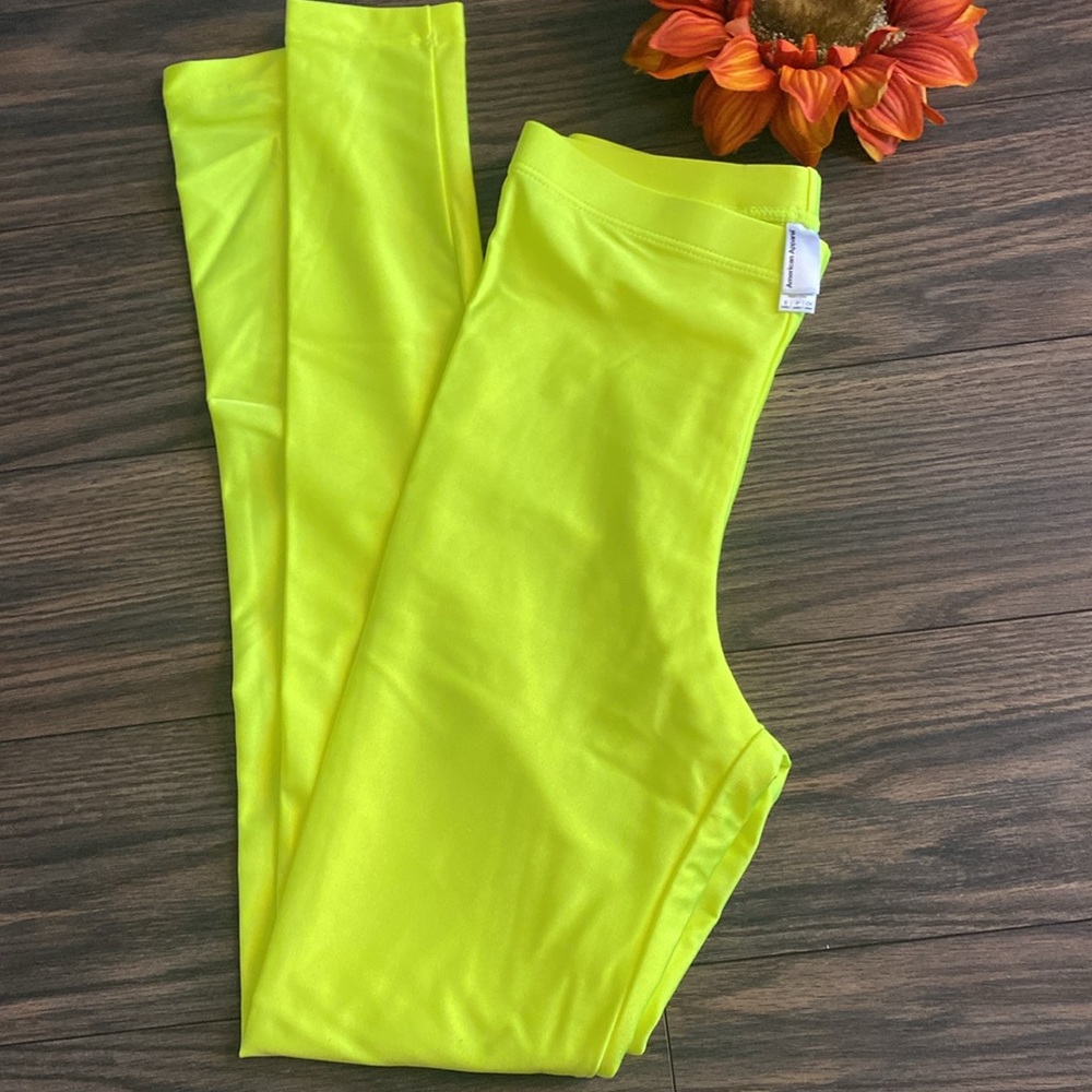 🌺 NWOT 🌺 AMERICAN APPAREL NEON YELLOW LEGGINGS